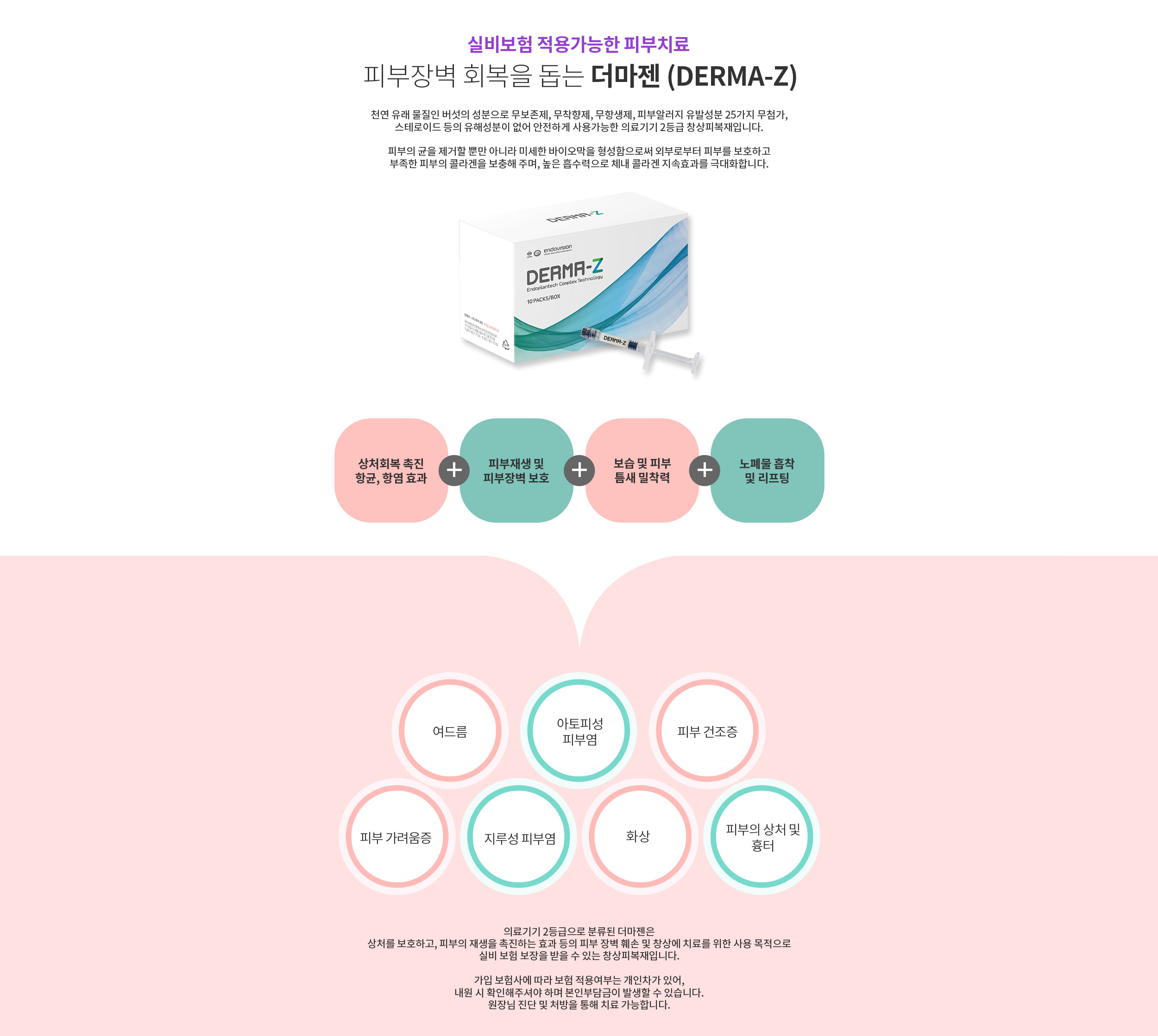 실비가 가능한 피부장벽 회복을 돕는 의료기기 창상피복재, 더마젠(DERMA-Z)