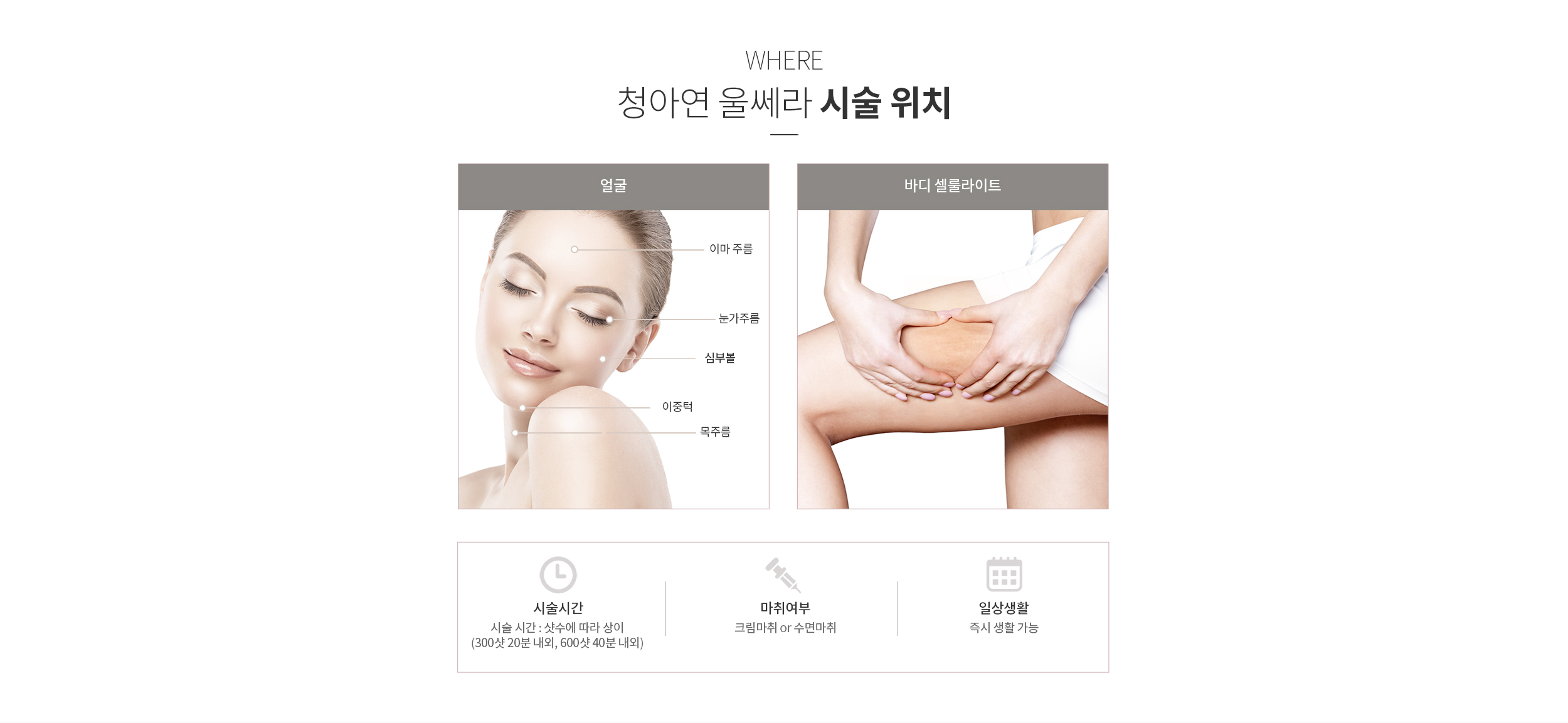 청아연 울쎄라 시술 위치